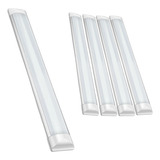 Kit 5x Luminária Led Slim Sobrepor 36w 120cm Branco Frio