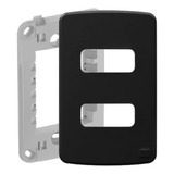 Kit 5x Placa 4x2 2 Posições Preto Suporte Compose