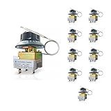 Kit 5x Termostato Capilar Universal Desligamento Automatico 50 300 C AC 250V 16A 50 60Hz Fritadeira Eletrica Forno Eletrico
