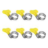 Kit 6 Abraçadeira De Mangueira Aço Inox Borboleta Regulável Cor Amarelo