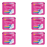 Kit 6 Absorvente Tripla Proteção Extra Suave Intimus C Aba
