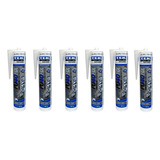 Kit 6 Adesivo Silicone Pu 40 Fix Selante Cinza 387g Tek Bond