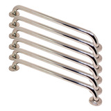 Kit 6 Alça Barra De Apoio Suporte Para Parede Inox 50cm