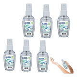 Kit 6 Álcool 70 Spray Bolso 60ml Hidrata E Perfuma Barato