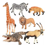 Kit 6 Animais De Fazenda Em Miniatura Africa Zoo Zebra Afric