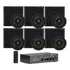 Kit 6 Aran Quadrada Preta Jbl + Amplificador Slim 1800 360w