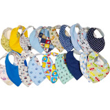 Kit 6 Babador Bandana Tecido Duplo Babinha