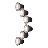 Kit 6 Balizador Led Spot Chão Piso 5w Branco Quente Embutir Cor Da Cúpula Cromado Cor Da Estrutura Preto