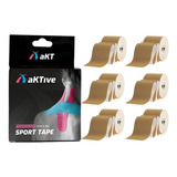 Kit 6 Bandagem Elástica Adesiva Aktive Sport Tape