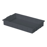 Kit 6 Bandeja Plástica Retangular Reforçada Preta 12 Litros