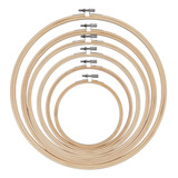 Kit 6 Bastidores De Bambu Regulagem Ajustável Para Bordado