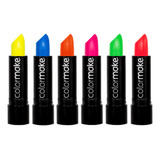Kit 6 Batom Neon Flourescente Maquiagem Luz Negra Balada