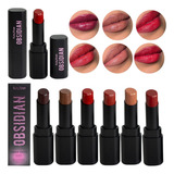Kit 6 Batons Bala Cream Satin Obsidian Acetinado Ruby Rose Cor Kit 6 Batons Cream Satin Obsidian Ruby Rose