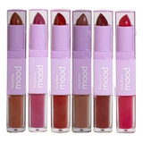 Kit 6 Batons Duo Mood Ruby Rose 2 Em 1 Bala Líquido Cores Acabamento Matte Cor Grupo 2