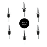 Kit 6 Bicos Dosador Em Inox Bar Bartender Bebidas Biqueira