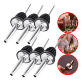 Kit 6 Bicos Dosador Inox Biqueira Bartender Garrafa Tequila
