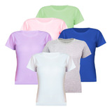 Kit 6 Blusas Camisetas Para Estampar Feminina (atacado)