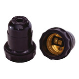 Kit 6 Bocal Soquete Para Abajur E27 2a 250v Preto Decorlux