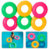 Kit 6 Boia Circular Infantil Colorida 60cm Redonda Piscina