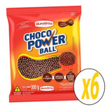 Kit 6 Bolinha De Chocolate Choco Power Ball Micro 300g