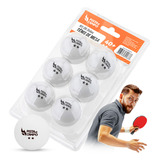 Kit 6 Bolinhas Ping Pong Tênis De Mesa Pista E Campo branca