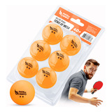 Kit 6 Bolinhas Ping Pong Tênis De Mesa Pista E Campo Laranja