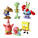 Kit 6 Bonecos Miniaturas Action Figure Bob Esponja Patrick