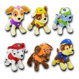 Kit 6 Bonecos Pelúcia Patrulha Canina Musical Coleção Macio