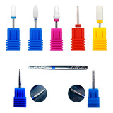 Kit 6 Broca Cerâmica Profissional Unha Gel Acrigel Porcelana