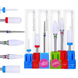 Kit 6 Broca Unha Gel Manicure Cerâmica Com Diamantada 718