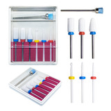 Kit 6 Brocas De Cerâmica 1 De Limpeza Unhas Gel Profissional
