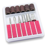 Kit 6 Brocas E 6 Lixas Refil Lixadeira Elétrica Unhas Gel