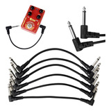 Kit 6 Cabos P10 P10 Cabo Guitarra Pedal Fonte Pedais