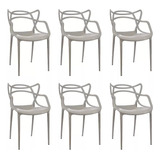 Kit 6 Cadeiras Allegra Master Para Sala De Jantar E Jardim Cor Da Estrutura Da Cadeira Cinza Cor Do Assento Cinza