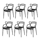 Kit 6 Cadeiras Allegra Preta Sala