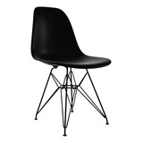 Kit 6 Cadeiras Charles Eames De Ferro Preta branco