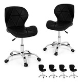 Kit 6 Cadeiras De Escritório Office Giratória Eiffel Slim