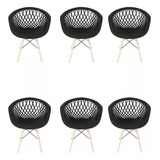 Kit 6 Cadeiras Design Eames Wood