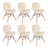 Kit 6 Cadeiras Estofadas Charles Eames