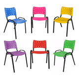 Kit 6 Cadeiras Iso Colors Escolas Festas Eventos Ferro