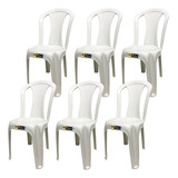 Kit 6 Cadeiras Plástica Branca Bistrô