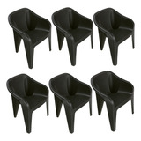 Kit 6 Cadeiras Poltronas Plasticas Resistente Suporta 182kg