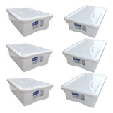 Kit 6 Caixa De Fermentação De Massa De Pizza Com Tampa 5lts