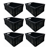 Kit 6 Caixas Plásticas Hortifrúti Agrícola Organizadora 46l