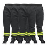 Kit 6 Calças De Uniforme Brim Com Faixa Refletiva Verde