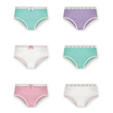 Kit 6 Calcinha Infantil 100 Algodão Selene Menina 20650 F