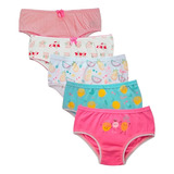 Kit 6 Calcinhas Box Infantil 100 Algodão Menina Shorts