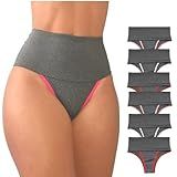 Kit 6 Calcinhas Femininas Cós Alto Compressão Para Barriga Cintura Alta Calcinha Modeladora Forro 100 Algodão G VIÉRE