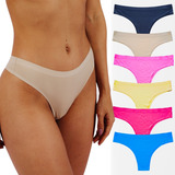 Kit 6 Calcinhas Tanga Sem Costura Basica Invisivel Atacado