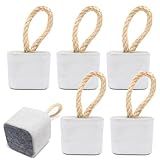 Kit 6 Calços De Porta Artesanal Peso De Porta Quadrado 1 3 Kg Cinza Quadrado Perfeito Para Decoração
